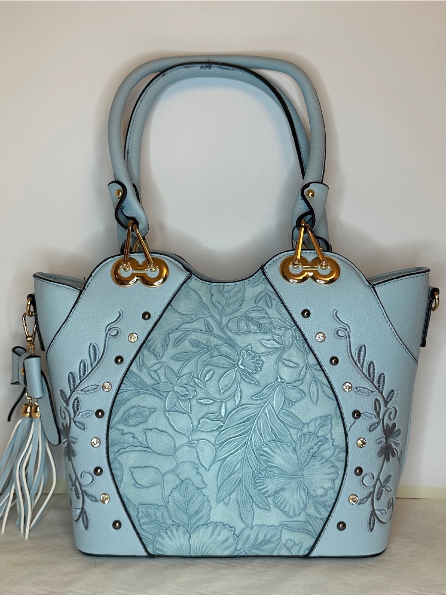 Temptation Italy Faux Leather 2-Handle Bag with Floral Design